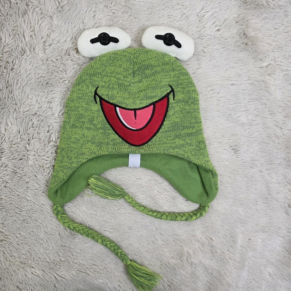 The Muppets Kermit Frog Puppets Knit Hat Green Cap One Size for Adult / Kid